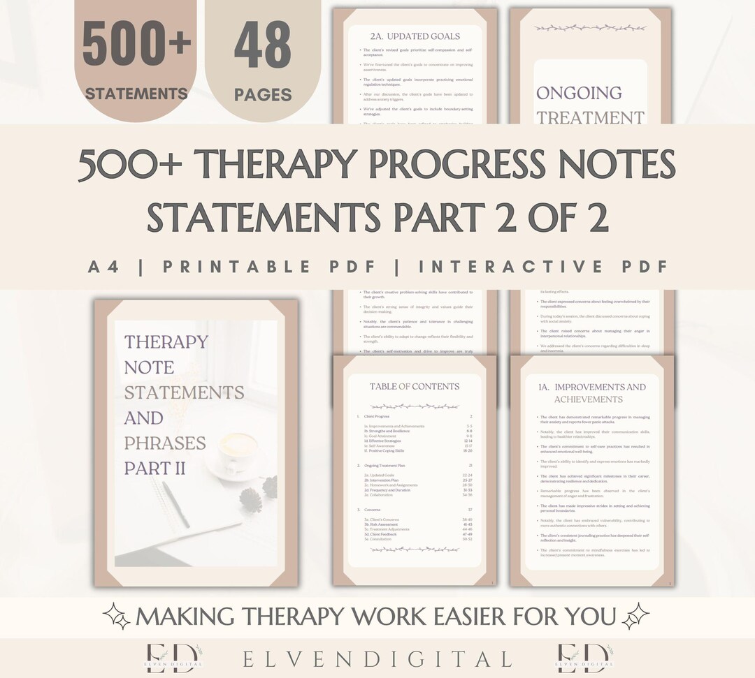 Psychotherapy Progress Notes References Therapy Practice Documentation ...