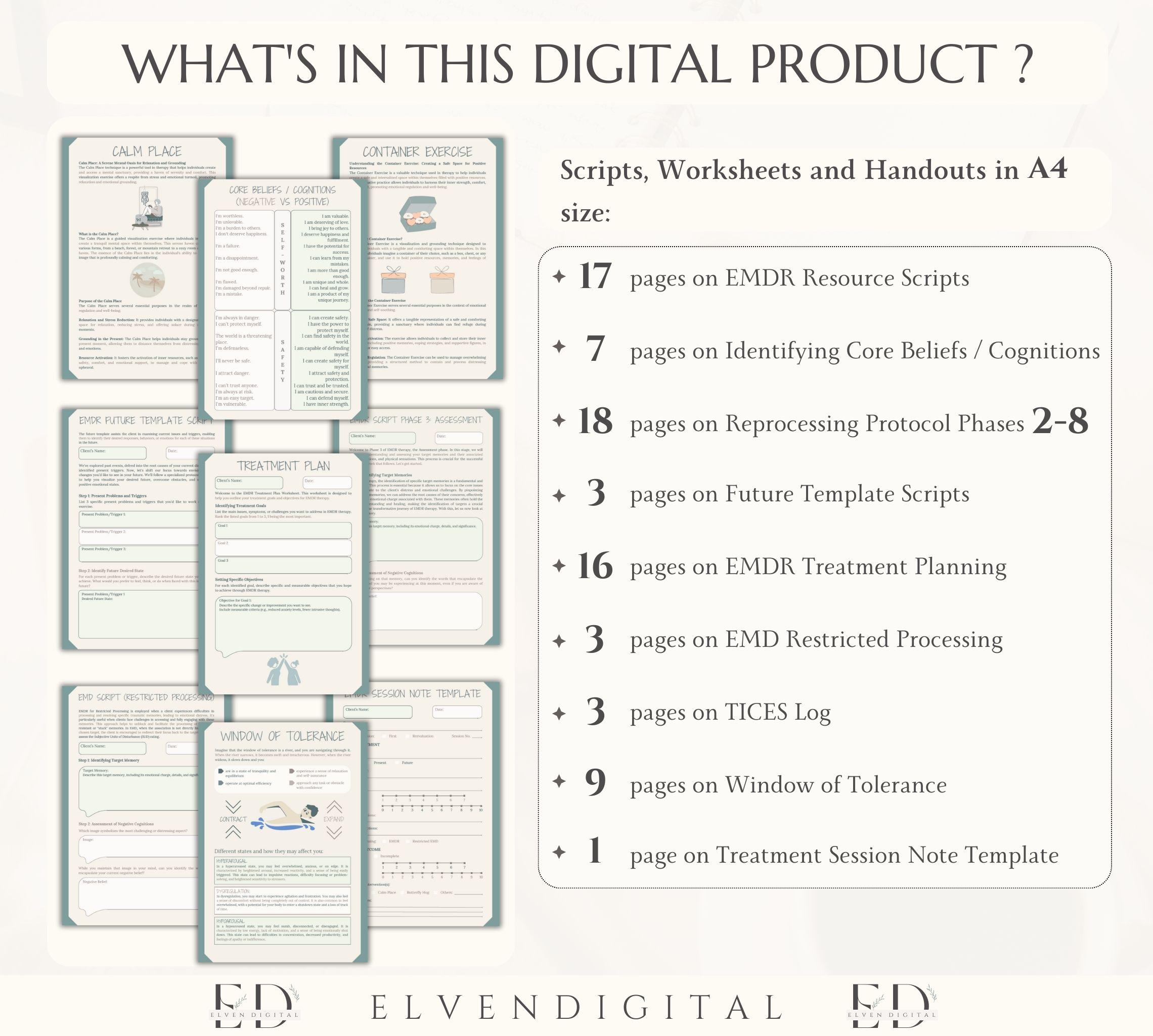 EMDR Worksheets for Therapist EMDR Bundle Therapy Scripts EMDR Handouts ...