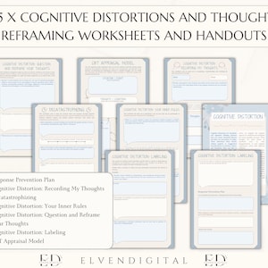 CBT Worksheets for Adults Cbt Worksheet Bundle CBT Therapy Worksheets ...