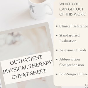 Outpatient Physical Therapy Cheat Sheets Clinical Rotation PT Student ...