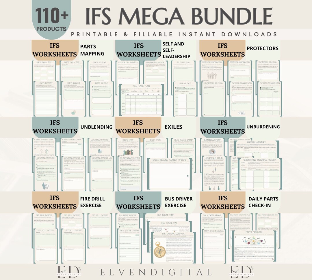 Internal Family Systems Cheat Sheets IFS Therapy Worksheets IFS ...