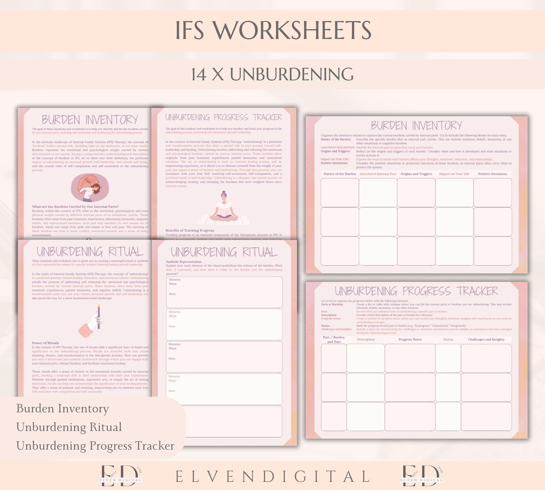 IFS Resource Bundle Parts Work Worksheets IFS Cards Internal Family