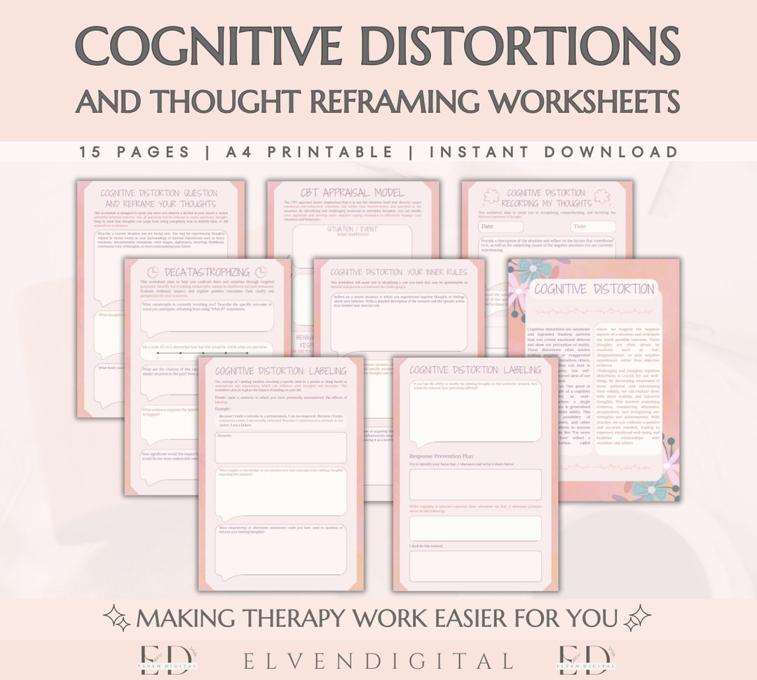 Cognitive Distortion Worksheets Therapy Cognitive Psychology Worksheets
