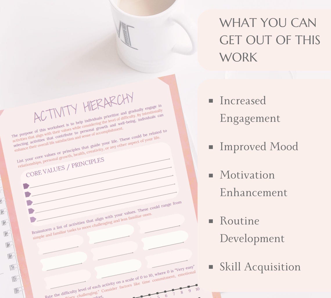 CBT Worksheets Behavioral Activation Cognitive Behavioral Therapy ...