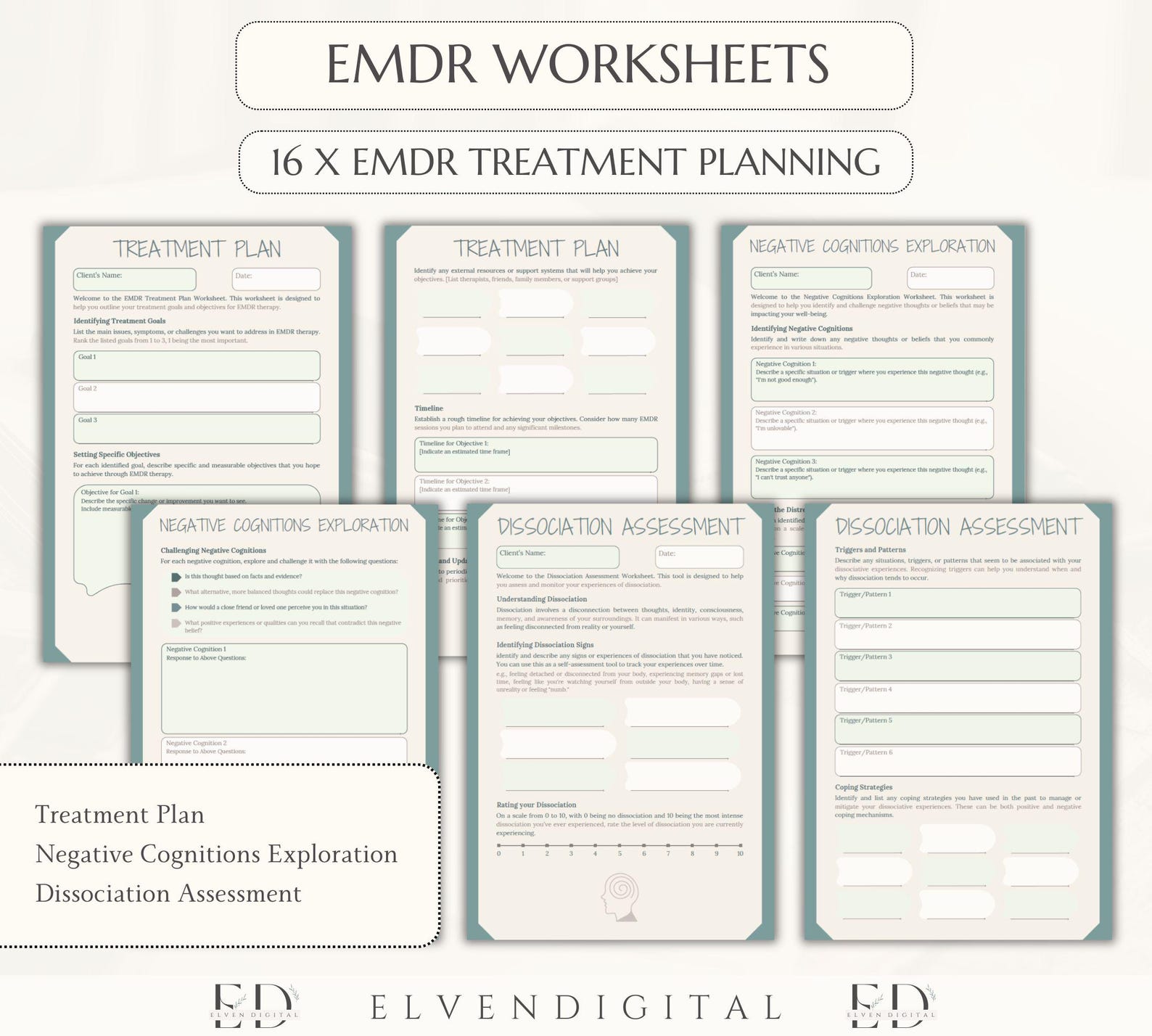 EMDR Worksheets for Therapist EMDR Bundle Therapy Scripts EMDR Handouts ...