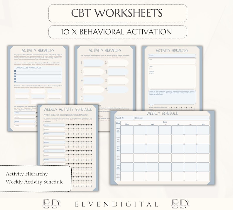 CBT Worksheets for Adults Cbt Worksheet Bundle CBT Therapy Worksheets ...