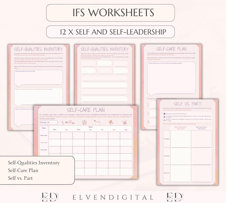 IFS Resource Bundle Parts Work Worksheets IFS Cards Internal Family ...