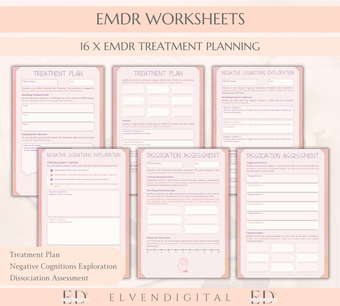 EMDR Worksheet Bundle EMDR Script for Therapist EMDR Therapy Worksheets EMDR Worksheet Bundle EMDR Script for Therapist EMDR Therapy Worksheets