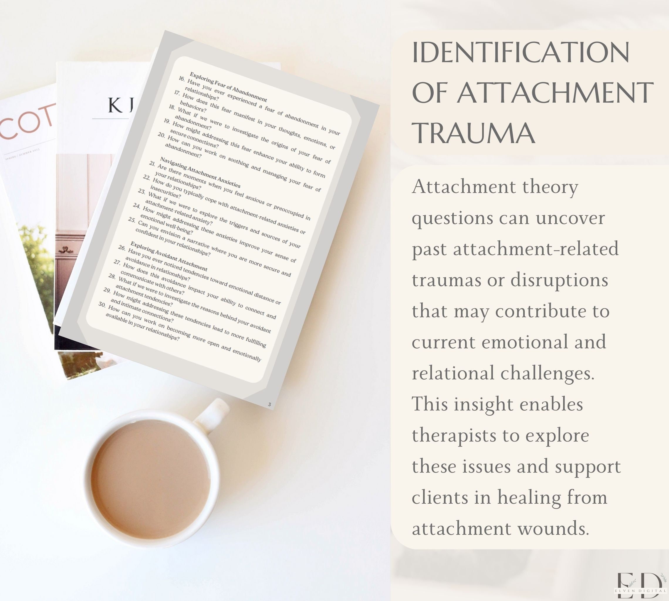 Attachment Theory Therapy Questions Adult Attachment Therapy Worksheets ...