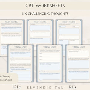 CBT Worksheets for Adults Cbt Worksheet Bundle CBT Therapy Worksheets ...