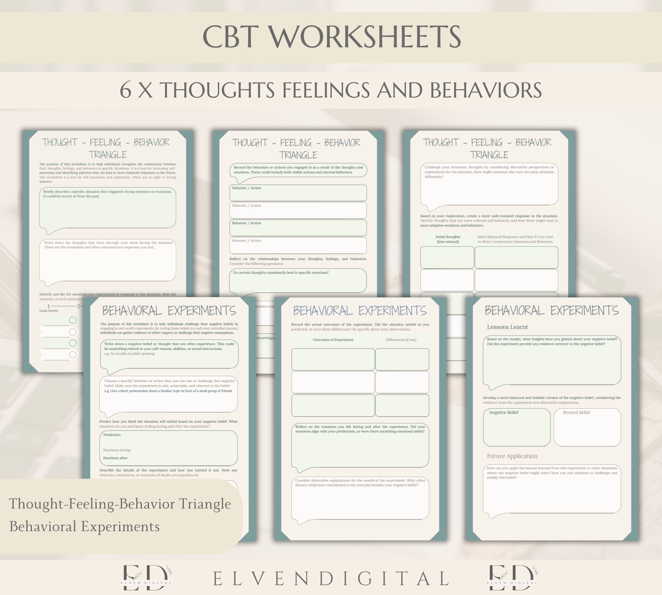 CBT Coping Skill Cards Cbt Therapy Bundle Cognitive Distortion Poster ...