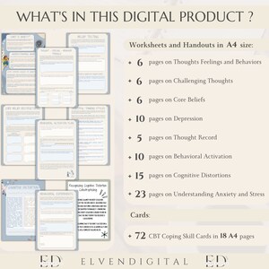 CBT Worksheets for Adults Cbt Worksheet Bundle CBT Therapy Worksheets ...