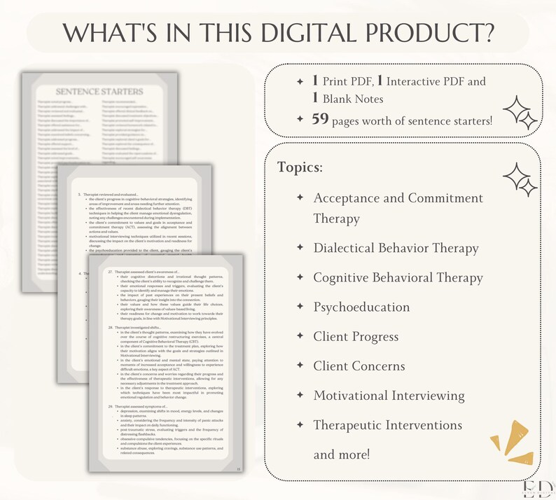 Therapy Progress Notes Sentence Starters Words Phrases Statements Cheat ...