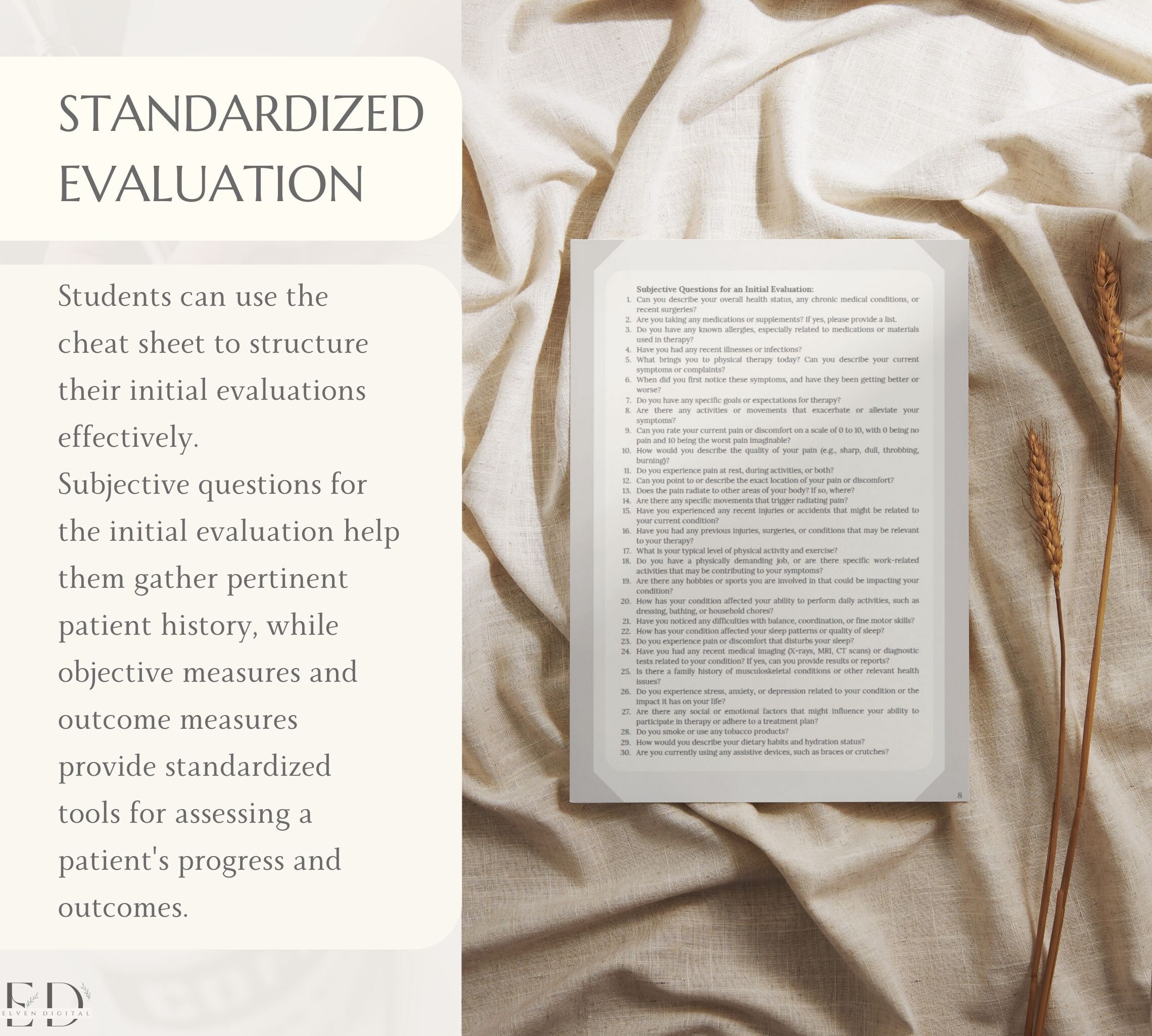 Outpatient Physical Therapy Cheat Sheets Clinical Rotation PT Student ...