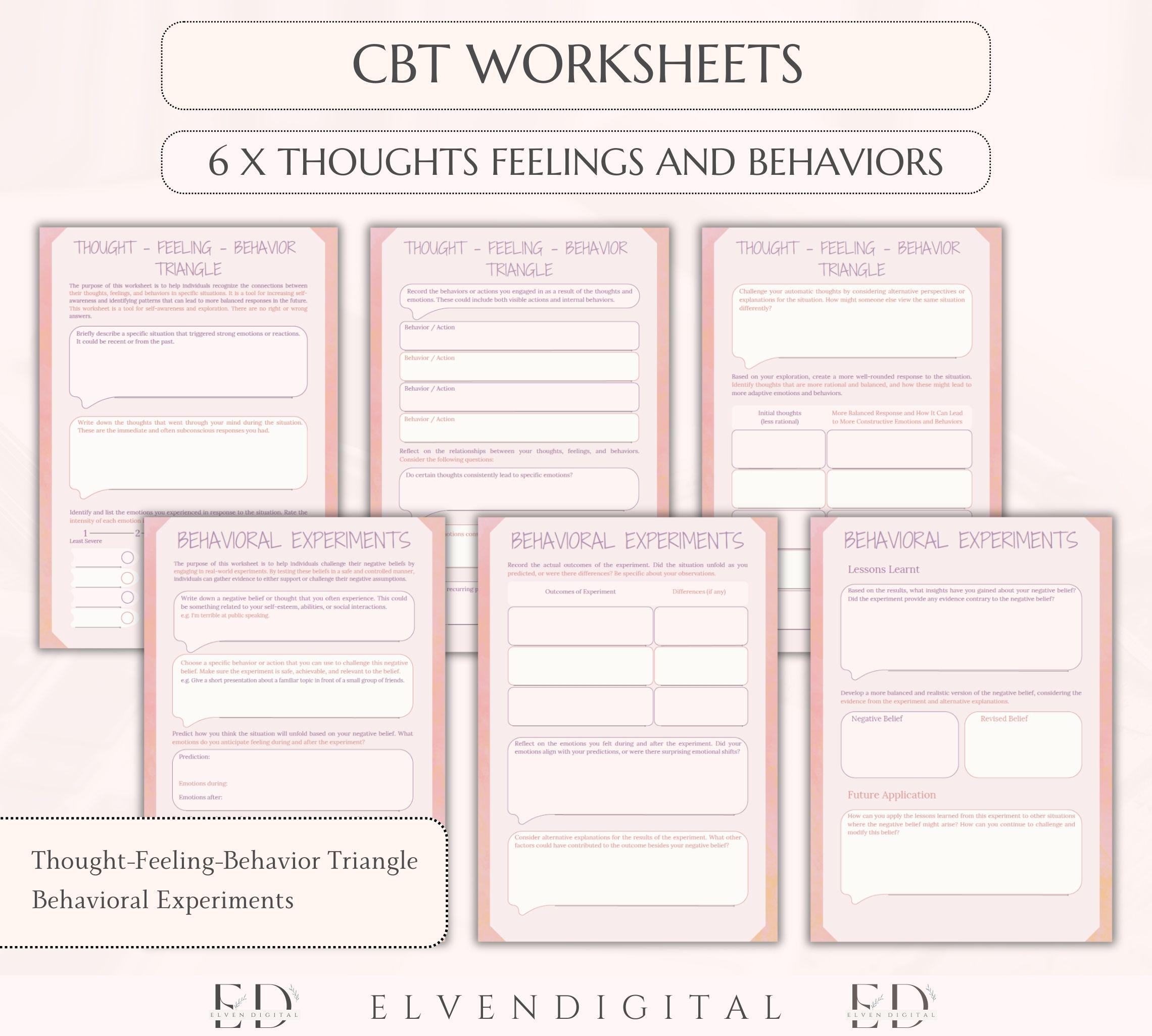 CBT Therapy Worksheets Cbt Bundle for Teens and Adults CBT Coping Skill ...