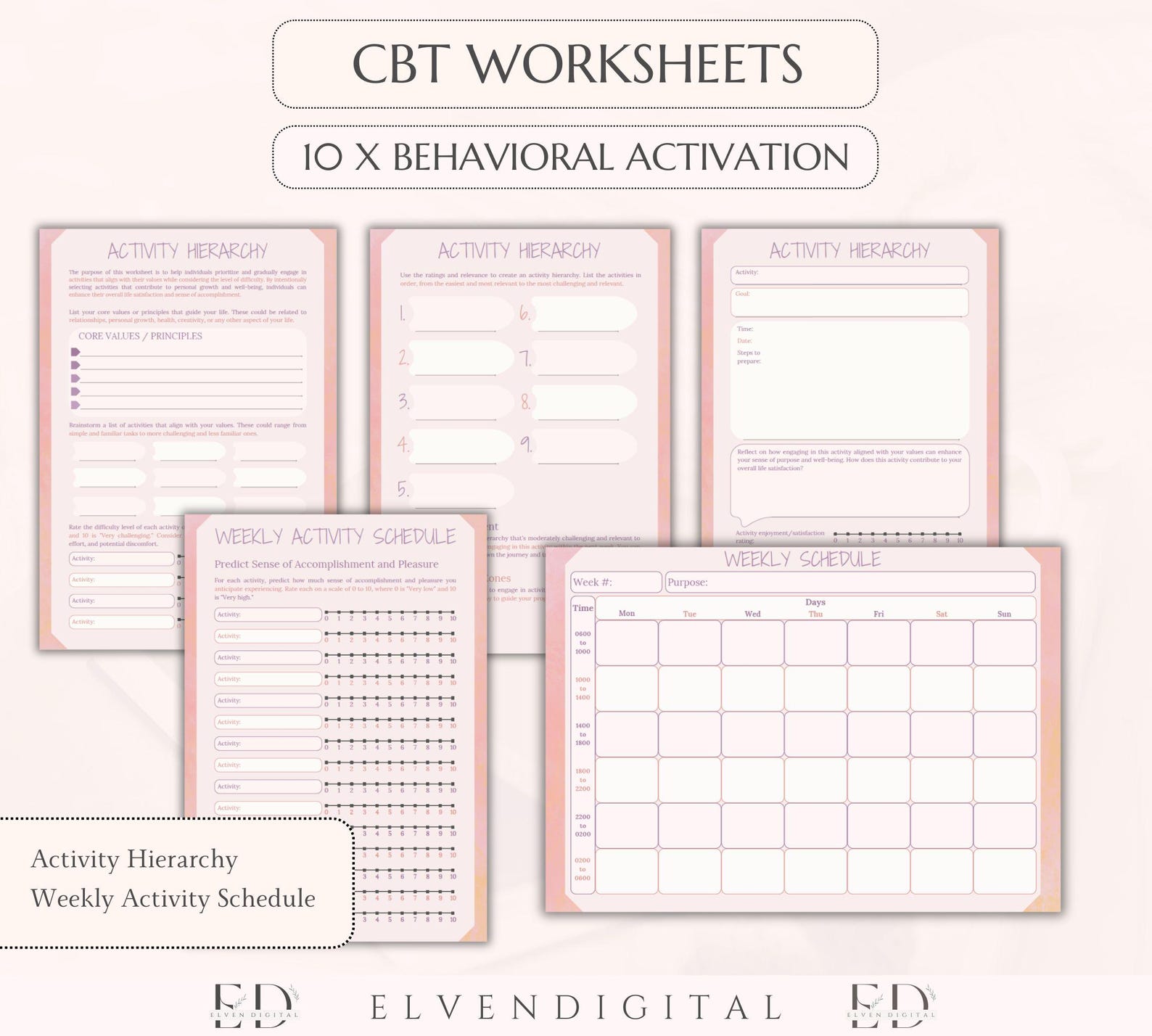 CBT Therapy Worksheets Cbt Bundle for Teens and Adults CBT Coping Skill ...