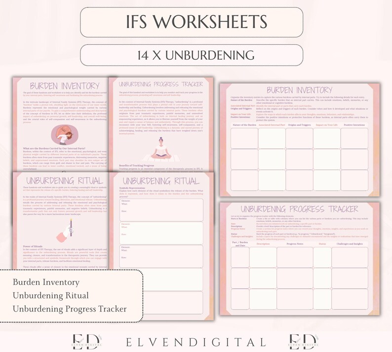 IFS Resource Bundle Parts Work Worksheets IFS Cards Internal Family ...