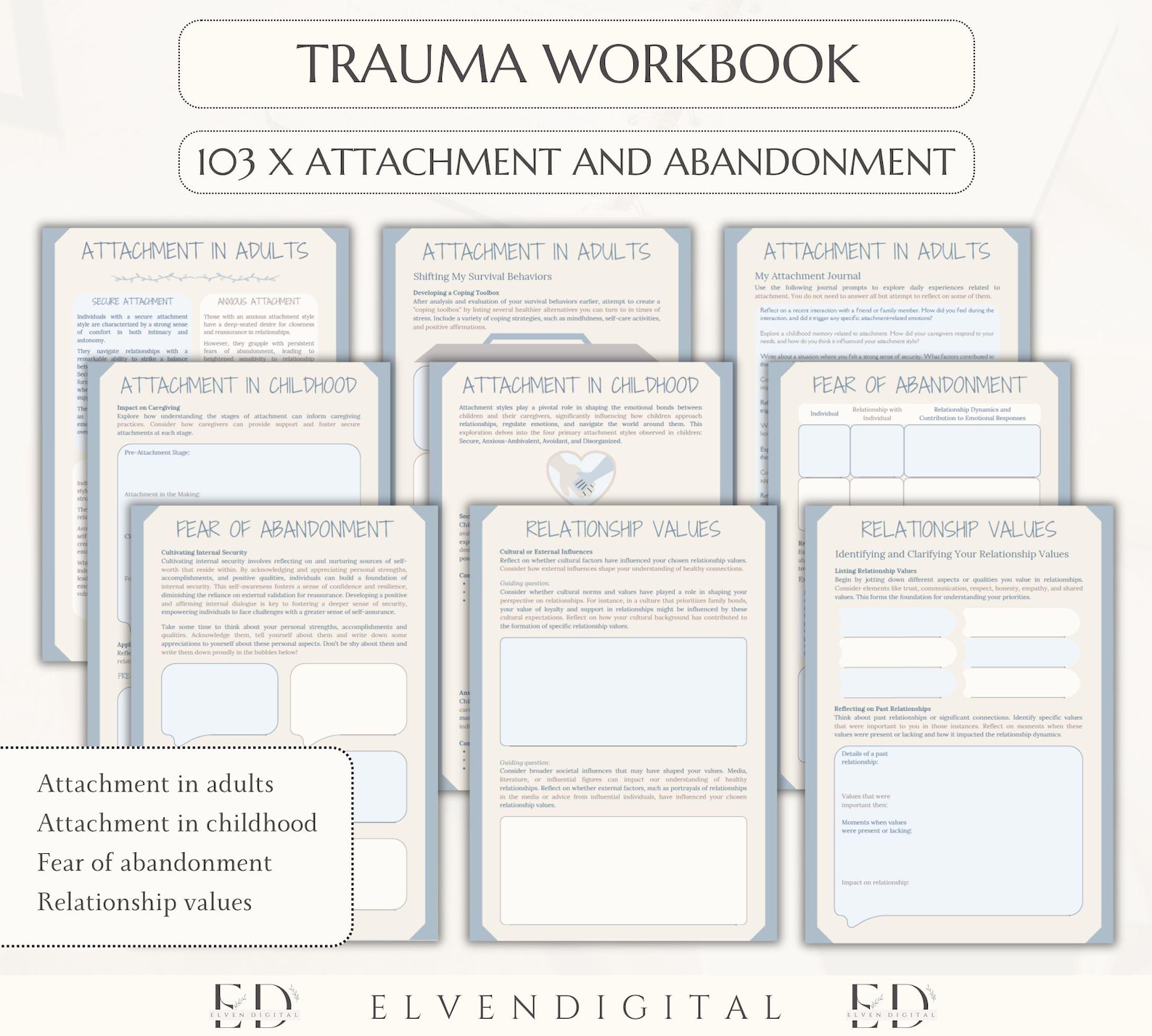 Trauma Therapy Bundle Nervous System Regulation Workbook Adult Trauma ...