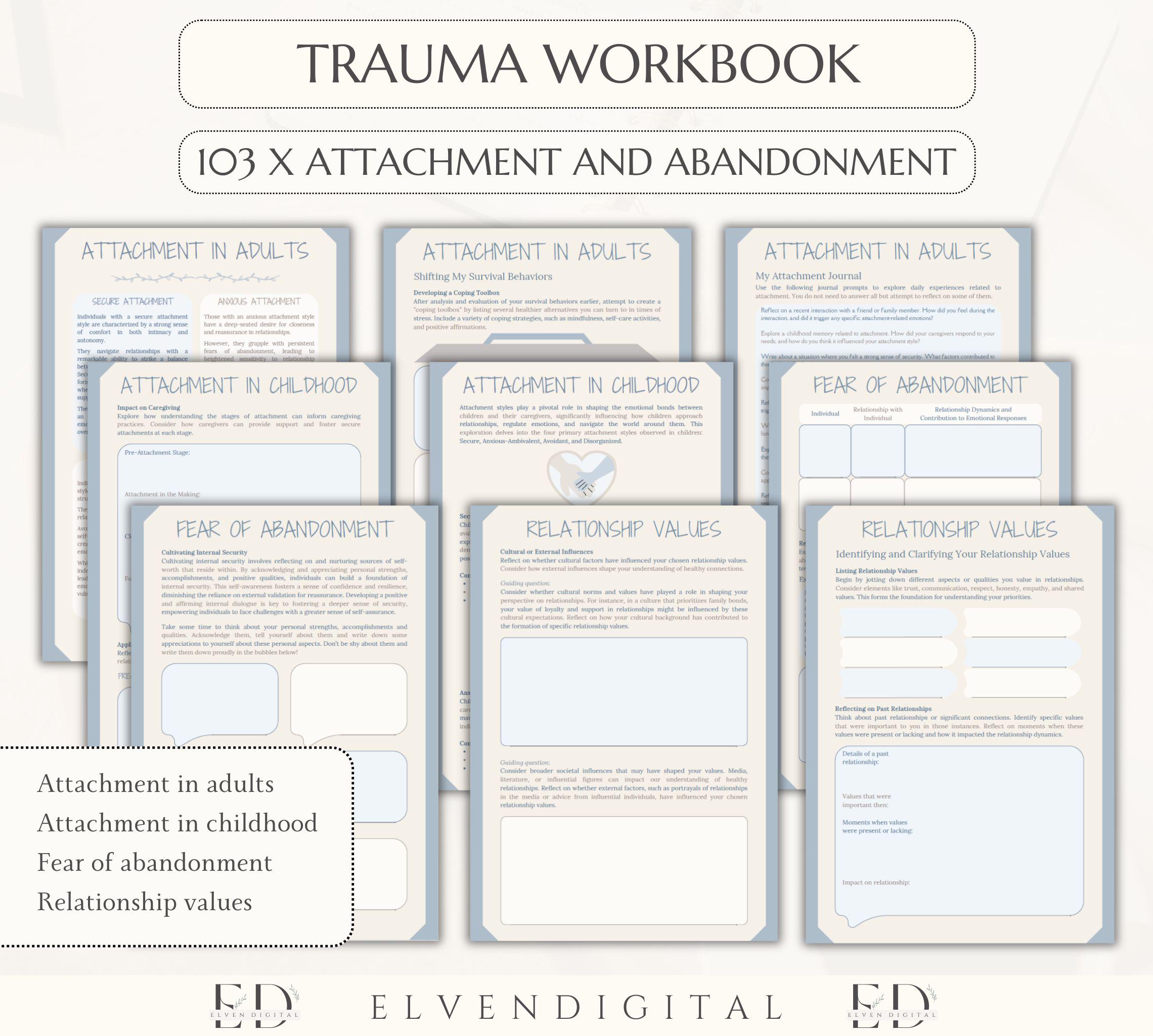 Trauma Therapy Bundle Nervous System Regulation Workbook Adult Trauma ...