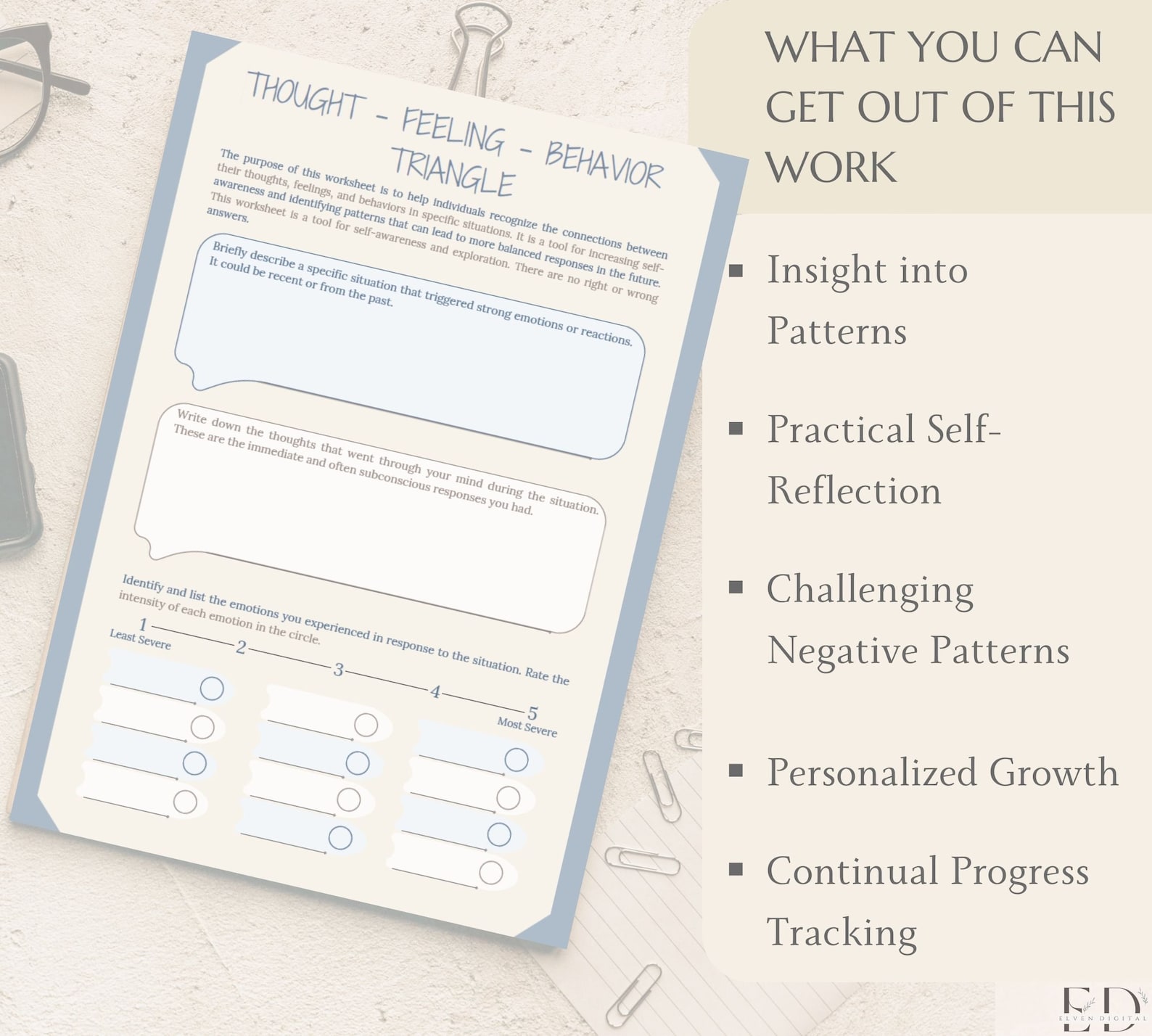 CBT Worksheets for Teens and Adults Counseling Handout Behavioral ...