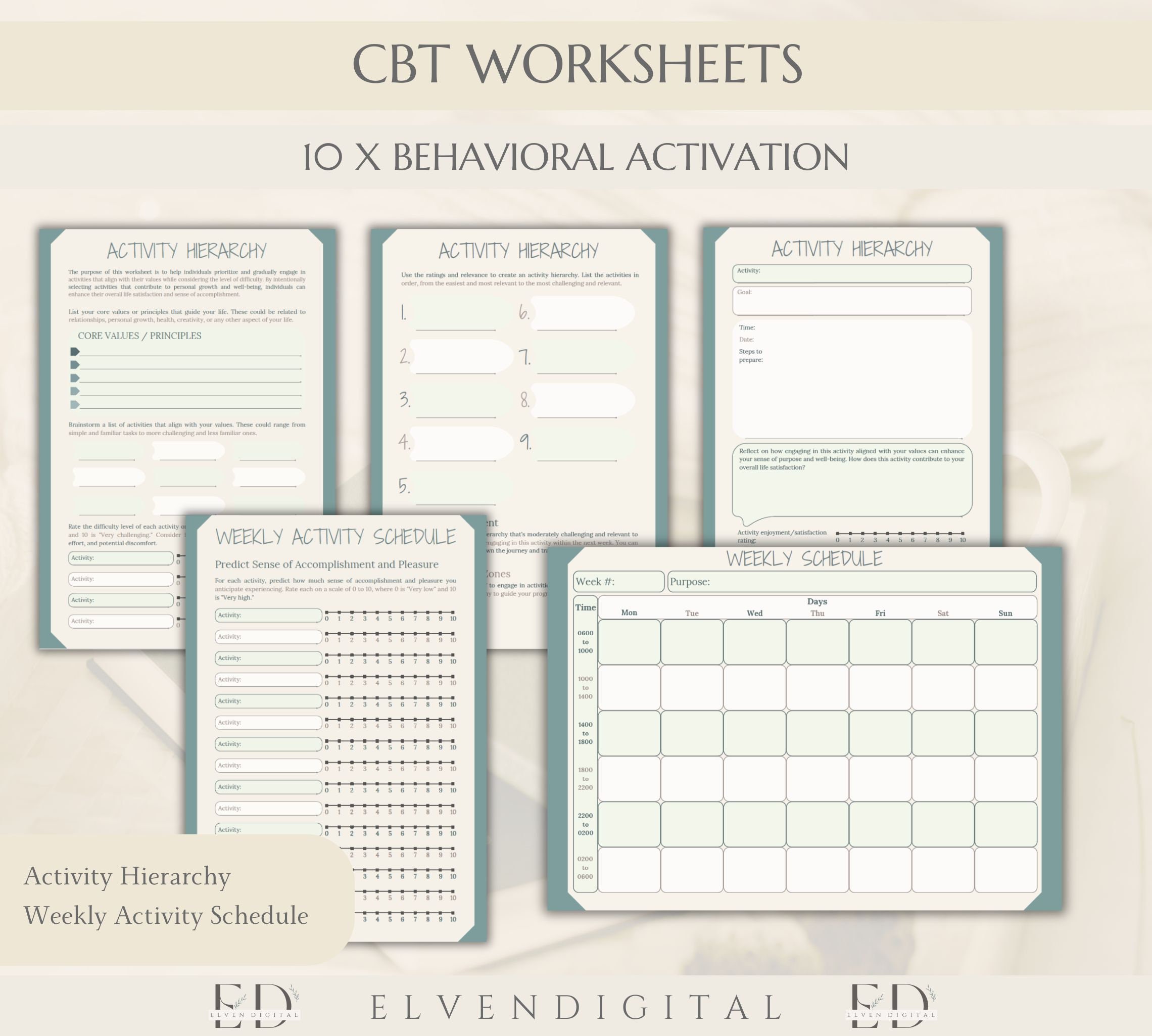 CBT Coping Skill Cards Cbt Therapy Bundle Cognitive Distortion Poster ...