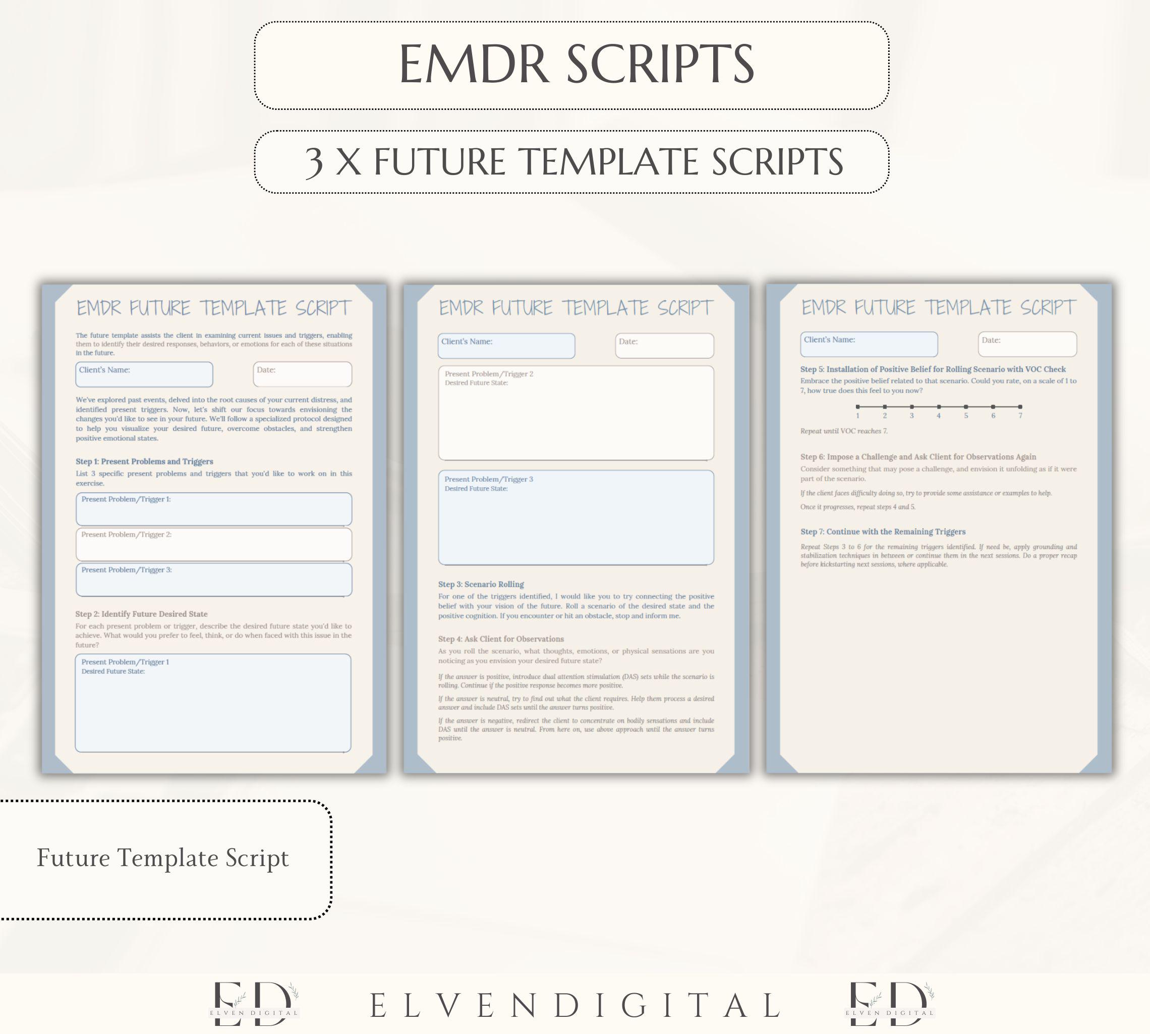 EMDR Worksheet Bundle Eye Movement Psychotherapy Bundle EMDR Scripts ...