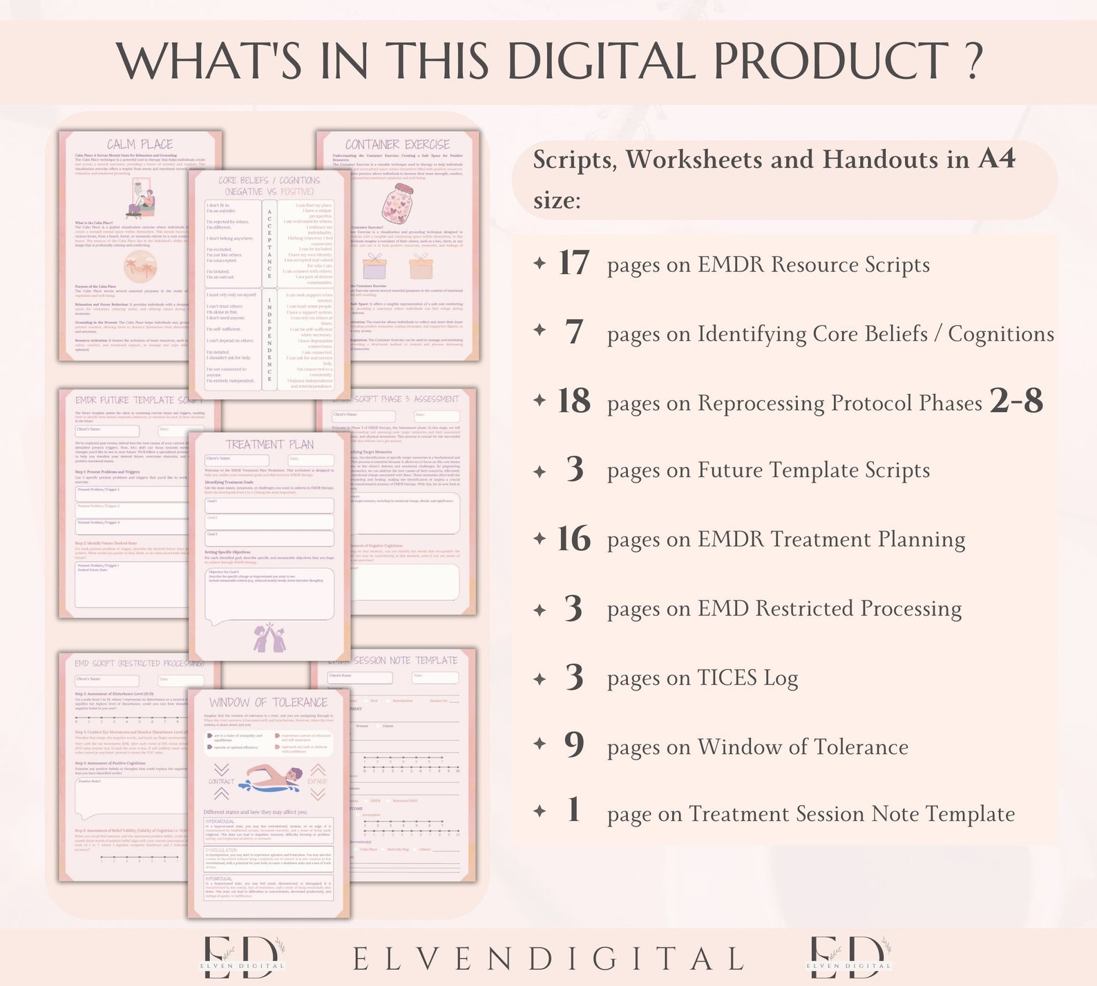 EMDR Worksheet Bundle EMDR Script for Therapist EMDR Therapy Worksheets ...
