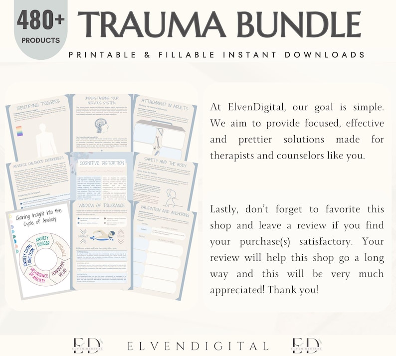 Trauma Therapy Bundle Nervous System Regulation Workbook Adult Trauma ...