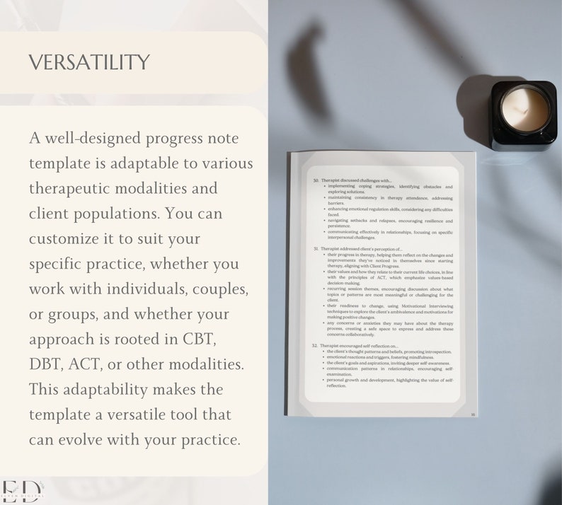 Therapy Progress Notes Sentence Starters Words Phrases Statements Cheat ...