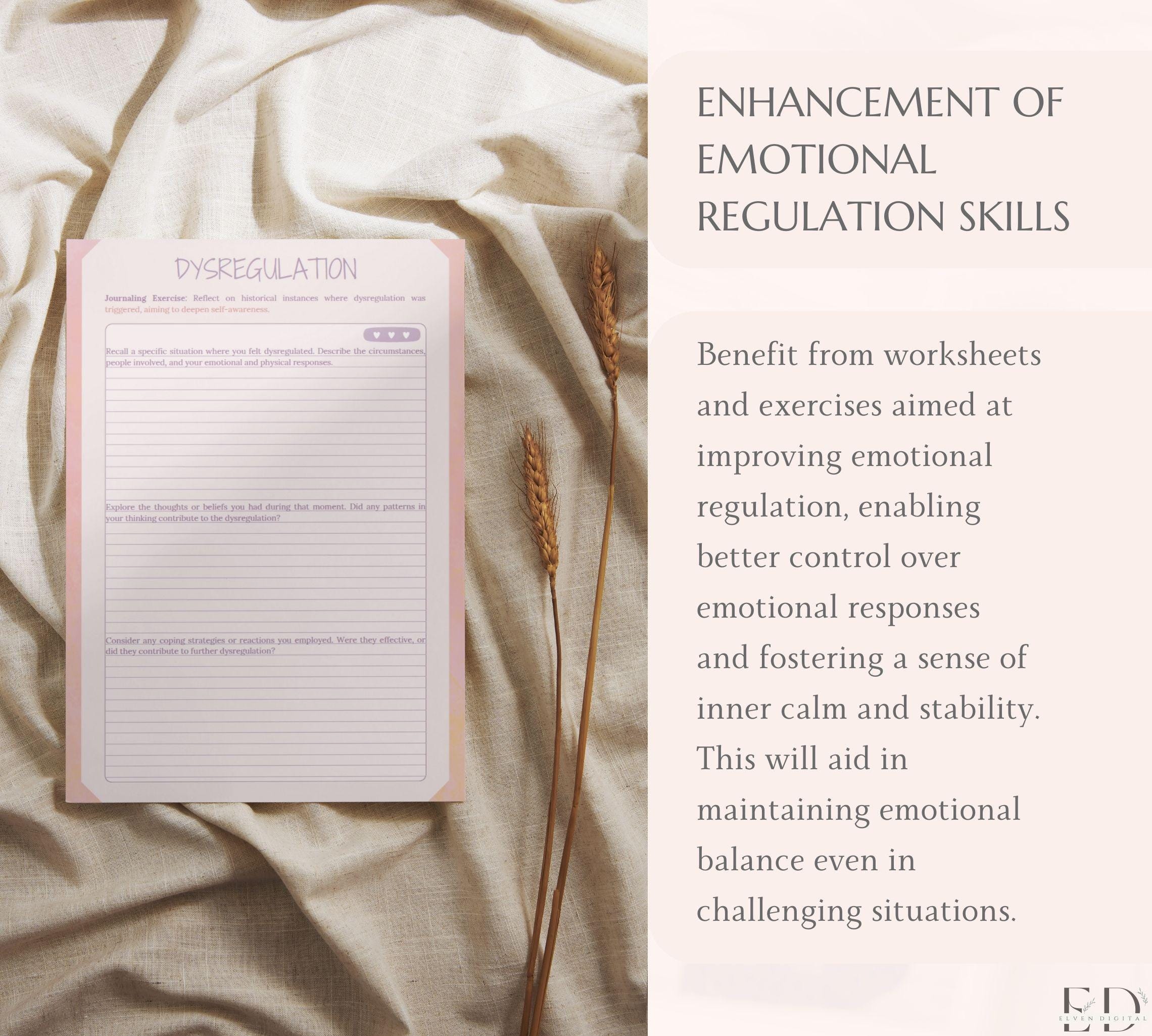 Nervous System Regulation Worksheets Trauma Coping Skills Workbook ...