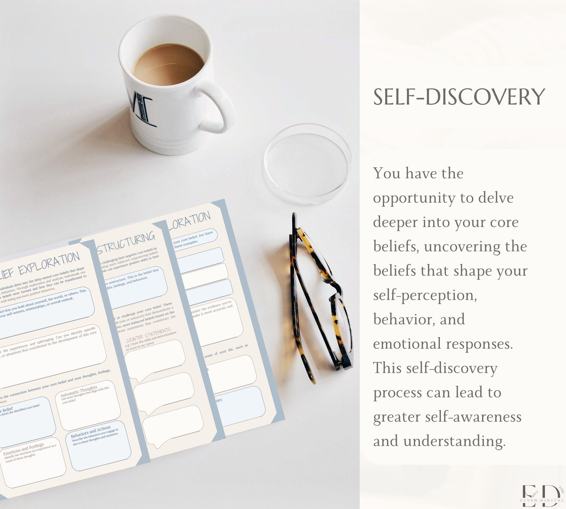 CBT Worksheets Core Beliefs Counseling Handout CBT Workbook CBT Therapy ...