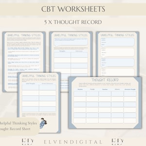 Cbt Therapy Bundle CBT Anxiety Prints Therapist Handouts CBT Therapy ...