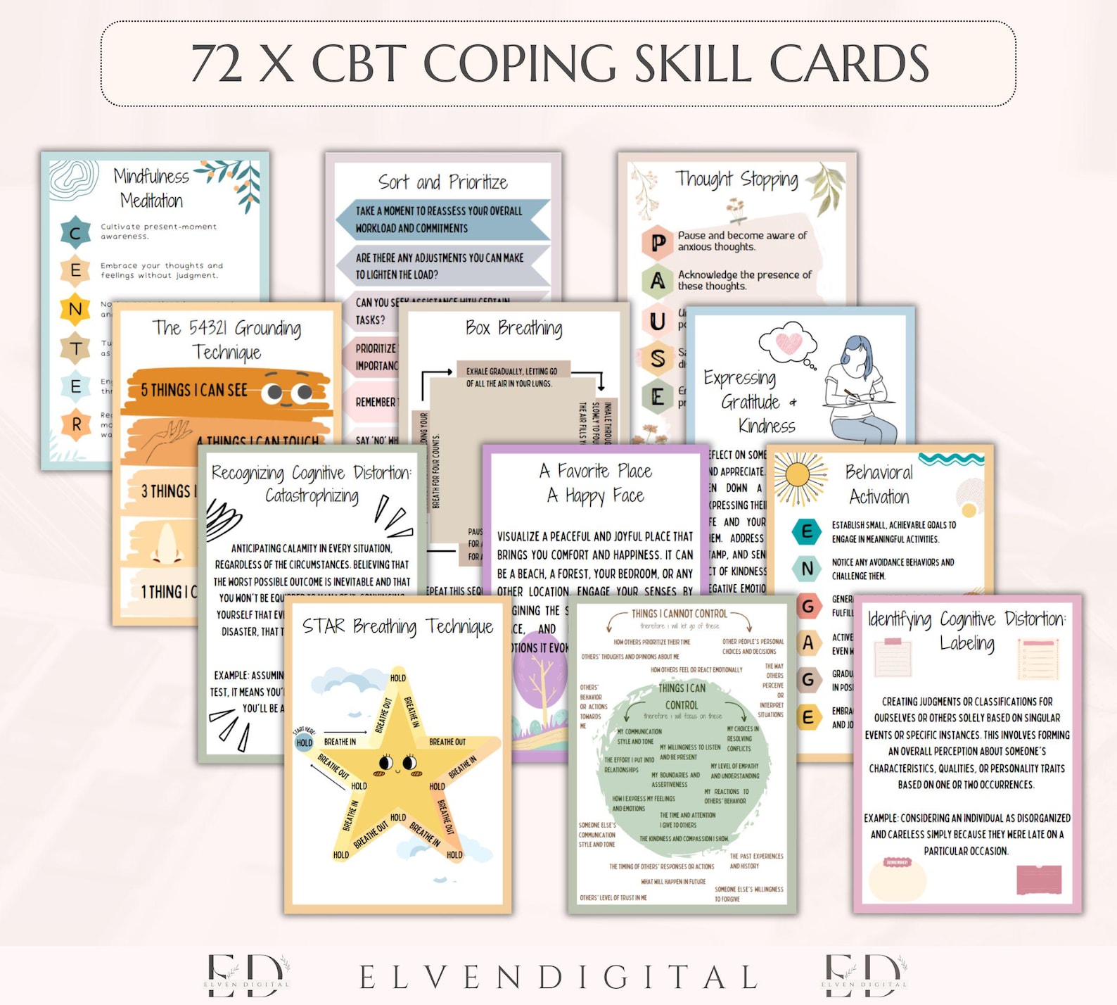 CBT Therapy Worksheets Cbt Bundle for Teens and Adults CBT Coping Skill ...