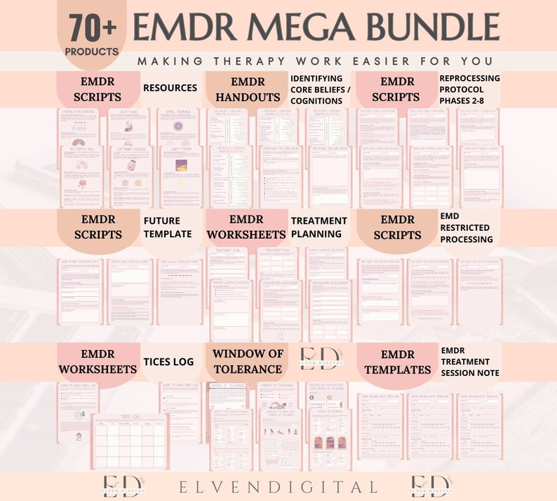 EMDR Worksheet Bundle EMDR Script for Therapist EMDR Therapy Worksheets EMDR Worksheet Bundle EMDR Script for Therapist EMDR Therapy Worksheets