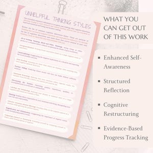 CBT Thought Record CBT Unhelpful Thinking Styles Worksheet Therapy Tools for Teens Counseling Handout Trauma Therapy CBT Anxiety Printable image 3