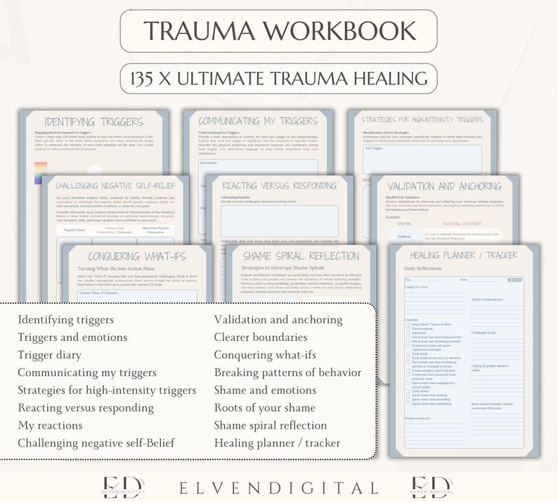 Trauma Therapy Bundle Nervous System Regulation Workbook Adult Trauma ...