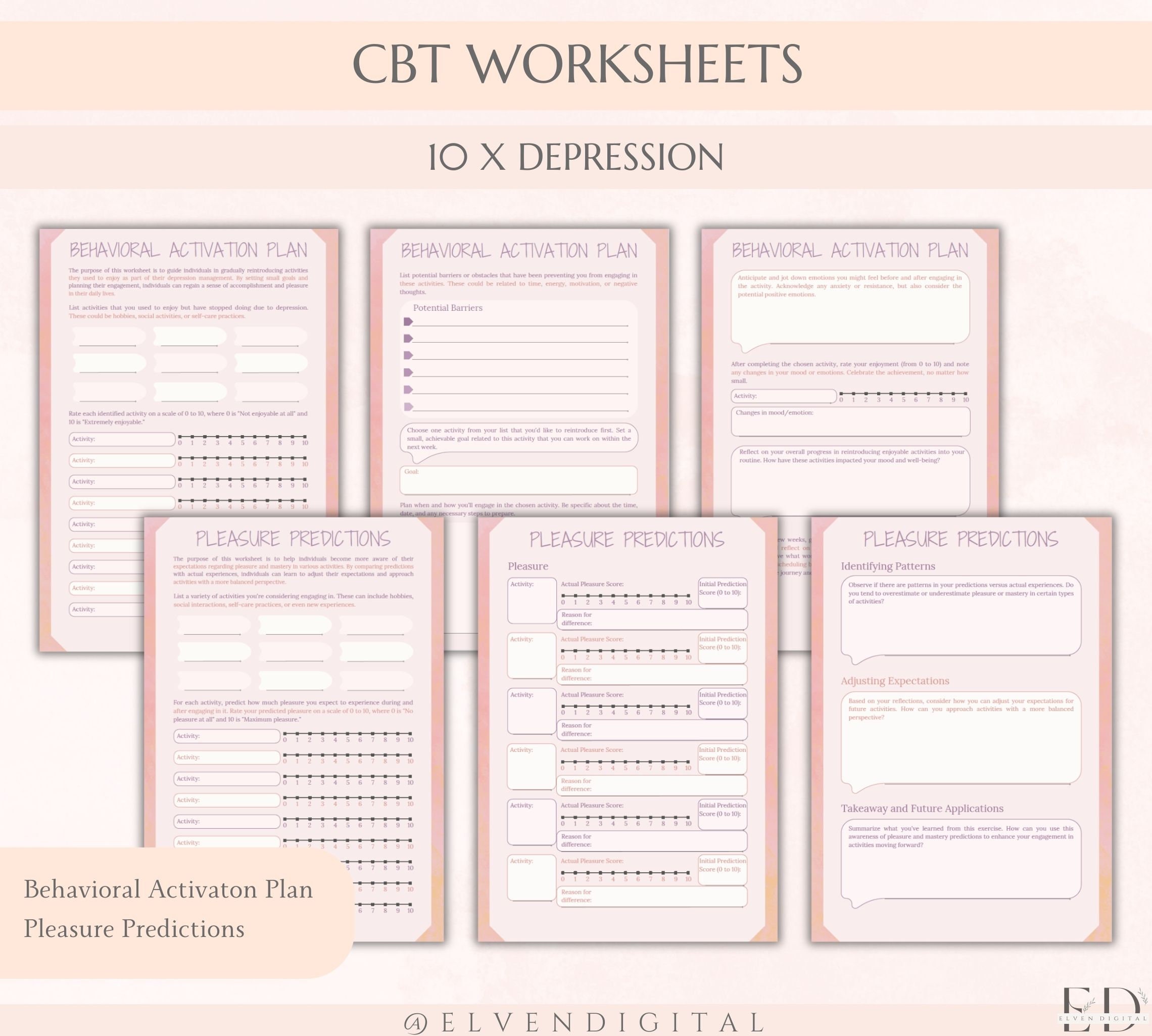 CBT Therapy Worksheets Cbt Bundle for Teens and Adults CBT - Etsy Australia