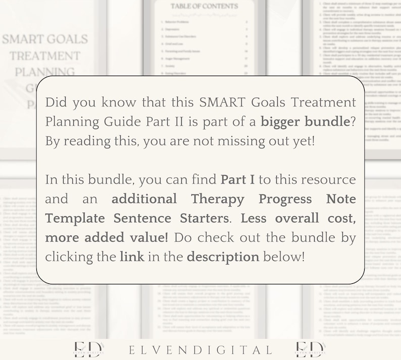 SMART Goals Treatment Planning Guide for Therapist Progress Notes ...
