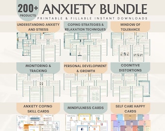 Social Anxiety Therapy Tools Self Regulation Corner Therapist Office Decor Bundle CBT Therapy Worksheets for Psychologist Decoration Anxiety