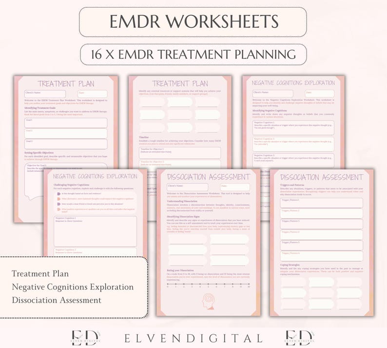 EMDR Worksheet Bundle EMDR Script for Therapist EMDR Therapy Worksheets ...