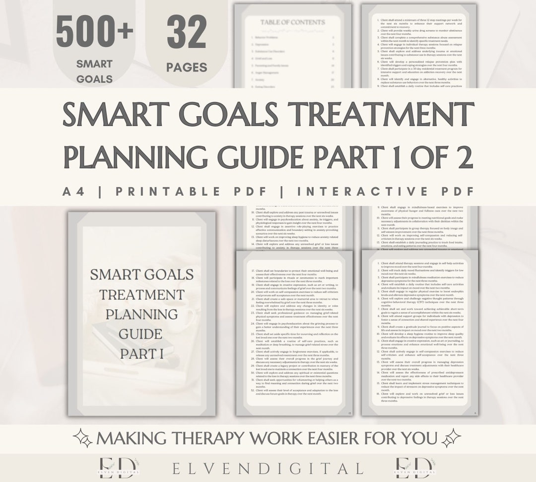 SMART Goals Treatment Planning Guide Therapy Intervention Clinical ...