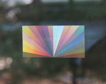 Sunrise Suncatcher, Holographic Sticker, Sun Catcher Decal, Rainbow Window Cling, Sunset Decor
