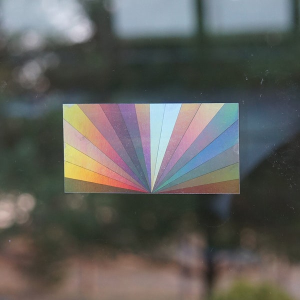Sunrise Suncatcher, pegatina holográfica, calcomanía Sun Catcher, ventana arco iris, decoración del atardecer