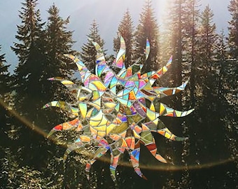 Rainbow Sun Suncatcher Window Sticker: Nursery Decor