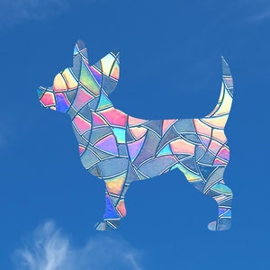 Chihuahua Suncatcher Dog Window Sticker Wall Art Ornament Gifts, Sun Catcher Decal Memorial