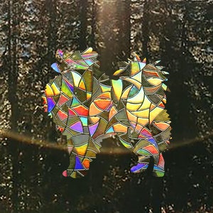 American Eskimo Dog Suncatcher Sticker, Dog Window Decal, Eskie Ornament, Memorial Sun Catcher Gift