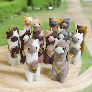 Alpaka,Lama Kerzen mit Flecken, Geflecktes Alpaka Bunte Alpaka Kerzen Kerzen aus Sojawachs,vegan, handgefertigt, Gastgeschenke, Geschenkidee