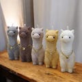 Sweet llama, alpaca candles with bells made of soy wax, vegan, handmade, home decoration, gift idea, party favors product logo