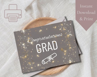 Graduation Printable Card, Graduation Digital Card, Congratulations Graduate, Graduation Card, Congrats Grad, Congratulations Card, Graduate