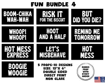 Funny Photo Booth Props, Double Sided Party Signs